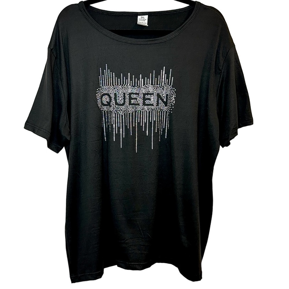 Queen graphic Black‎ & Silver shimmery T-shirt. New - Picture 2 of 8
